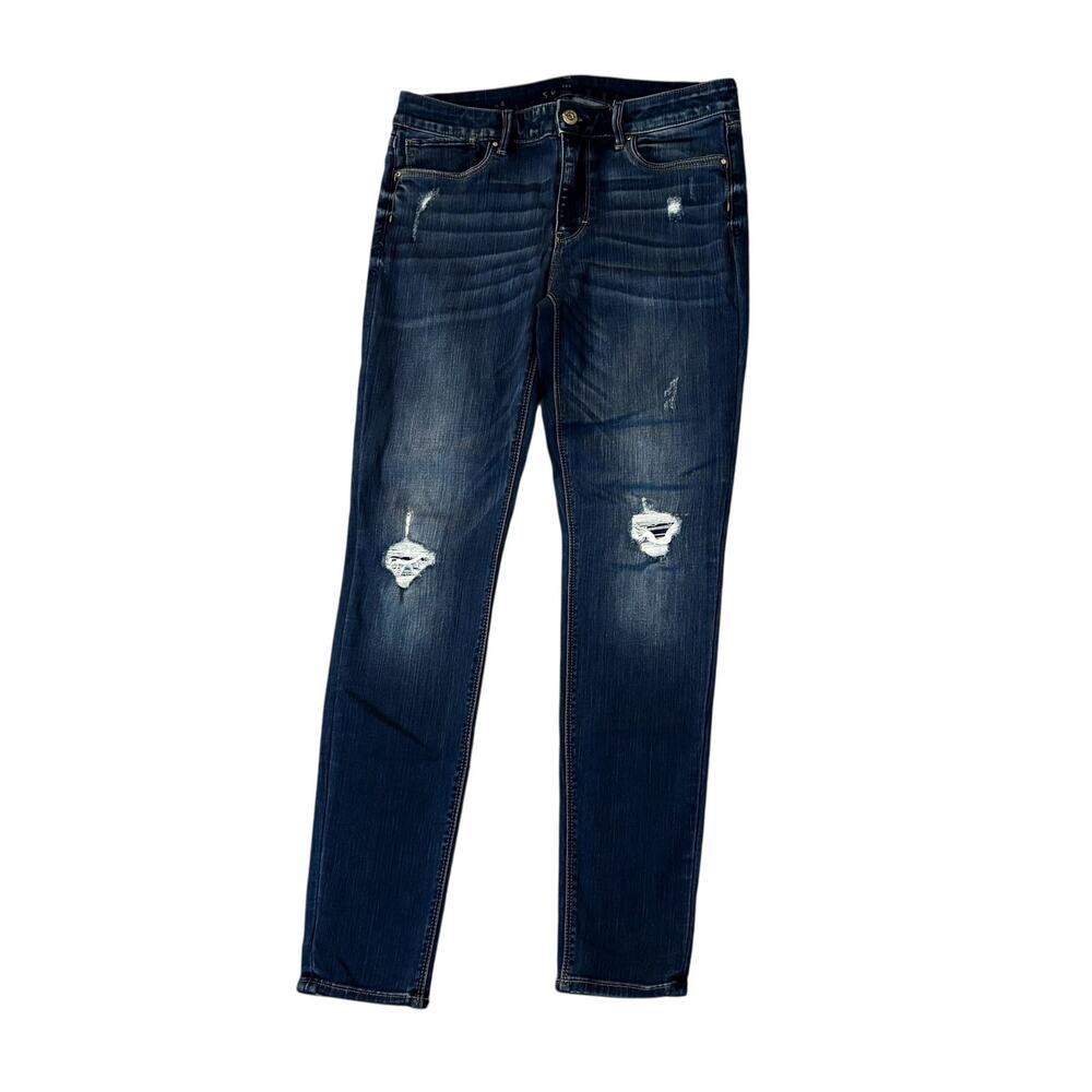 White House Black Market Mid-Rise Dark Wash Skinny Jeans Womens Size 4